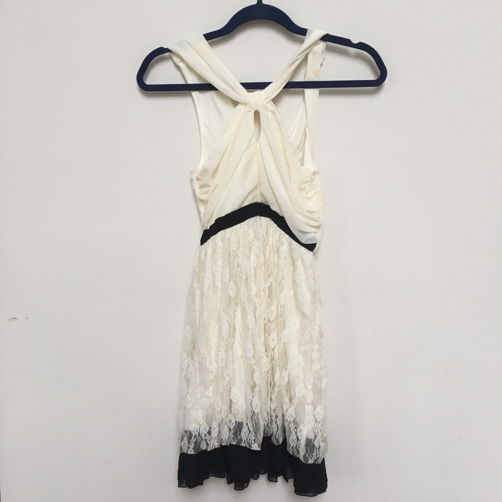 Black and white lace dress halter